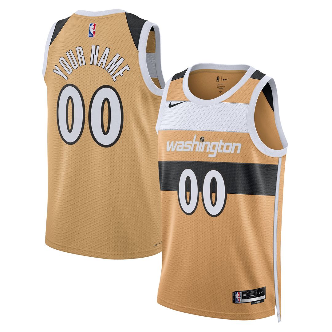 Washington Wizards Nike Unisex 2025/26 City Edition Swingman Custom Jersey - Gold Team Jersey Sports Fan Apparel