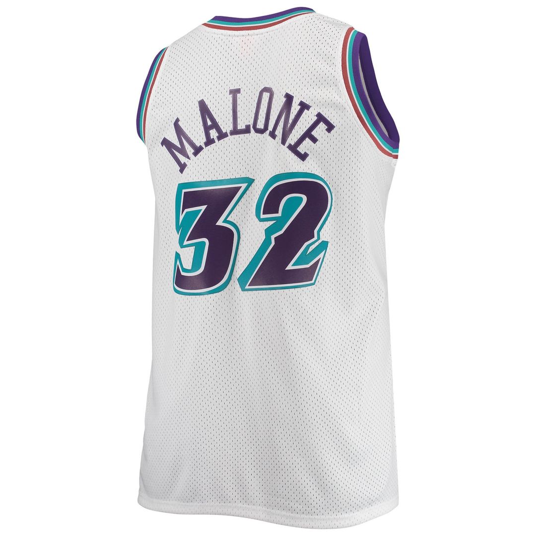 Utah Jazz Karl Malone Mitchell & Ness 1996/97 Big & Tall Hardwood Classics Swingman Jersey - White Team Jersey Sports Fan Apparel
