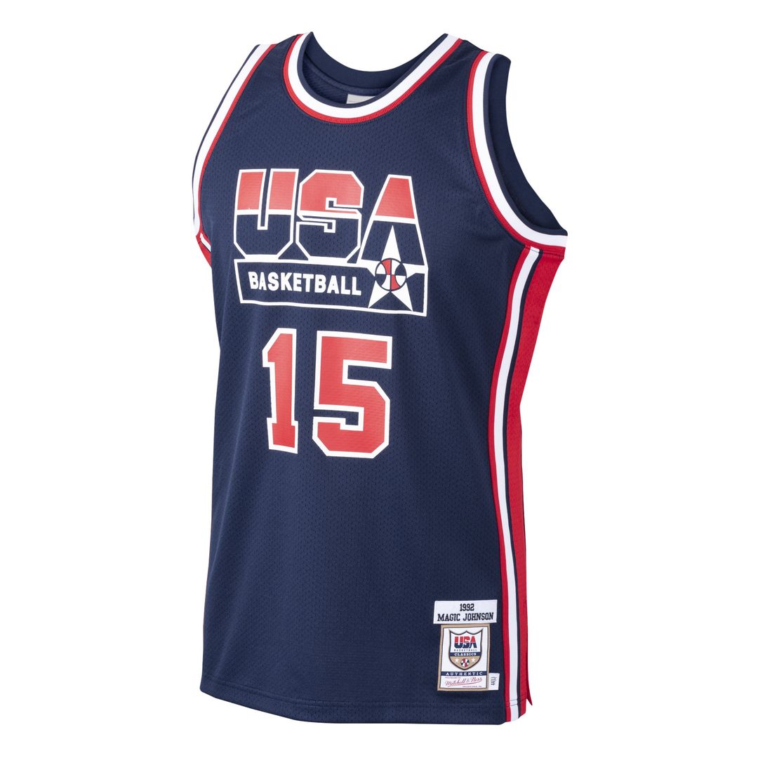 Magic Johnson USA Basketball Mitchell & Ness 1992 Dream Team Authentic Jersey - Navy Team Jersey Sports Fan Apparel