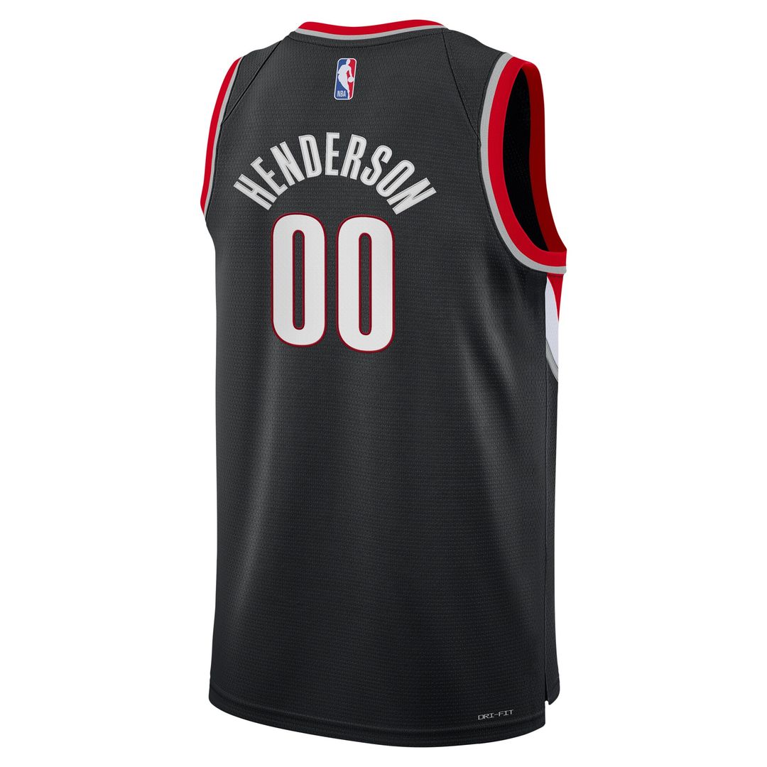 Portland Trail Blazers Scoot Henderson Nike Youth Swingman Jersey - Icon Edition - Black Team Jersey Sports Fan Apparel