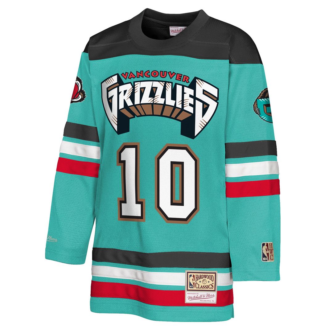 Memphis Grizzlies Mike Bibby Mitchell & Ness Youth Maxxed Out 2.0 Fashion Hockey Jersey - Turquoise Team Jersey Sports Fan Apparel