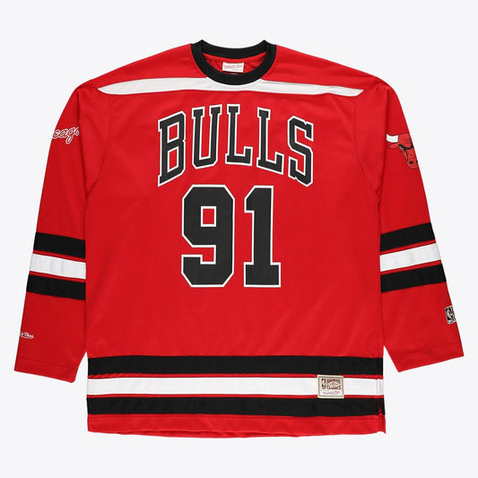 Chicago Bulls Dennis Rodman Mitchell & Ness Big & Tall NBA Hockey Jersey - Red Team Jersey Sports Fan Apparel