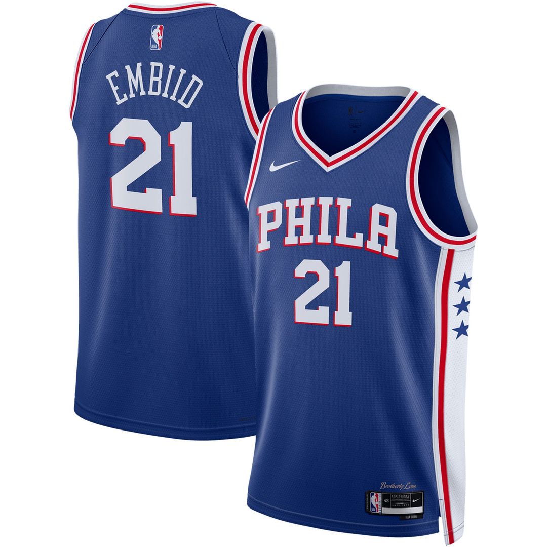 Philadelphia 76ers Joel Embiid Nike Unisex Swingman Jersey - Icon Edition - Royal Team Jersey Sports Fan Apparel