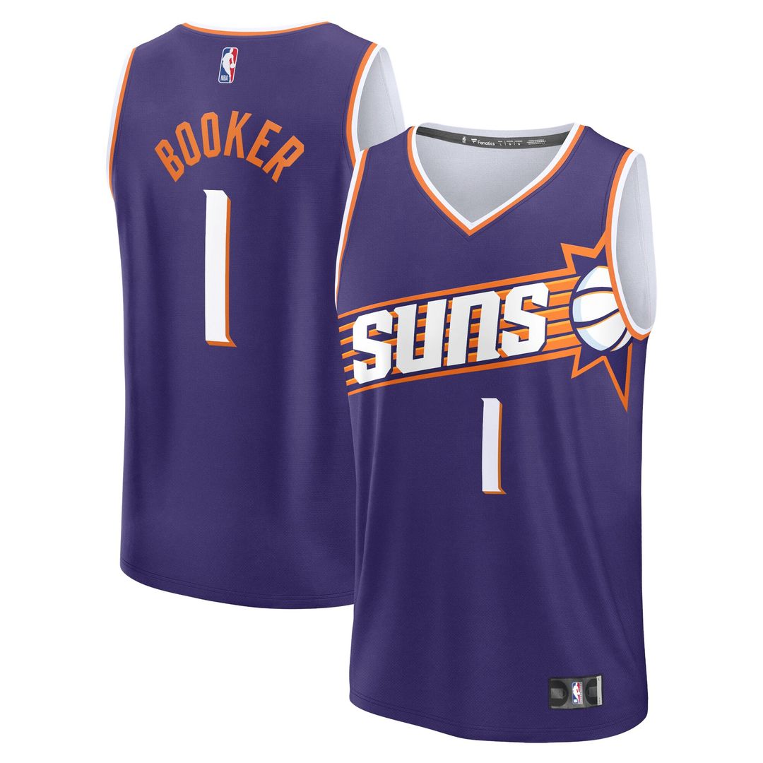 Phoenix Suns Devin Booker Fanatics Fast Break Replica Jersey - Icon Edition - Purple Team Jersey Sports Fan Apparel