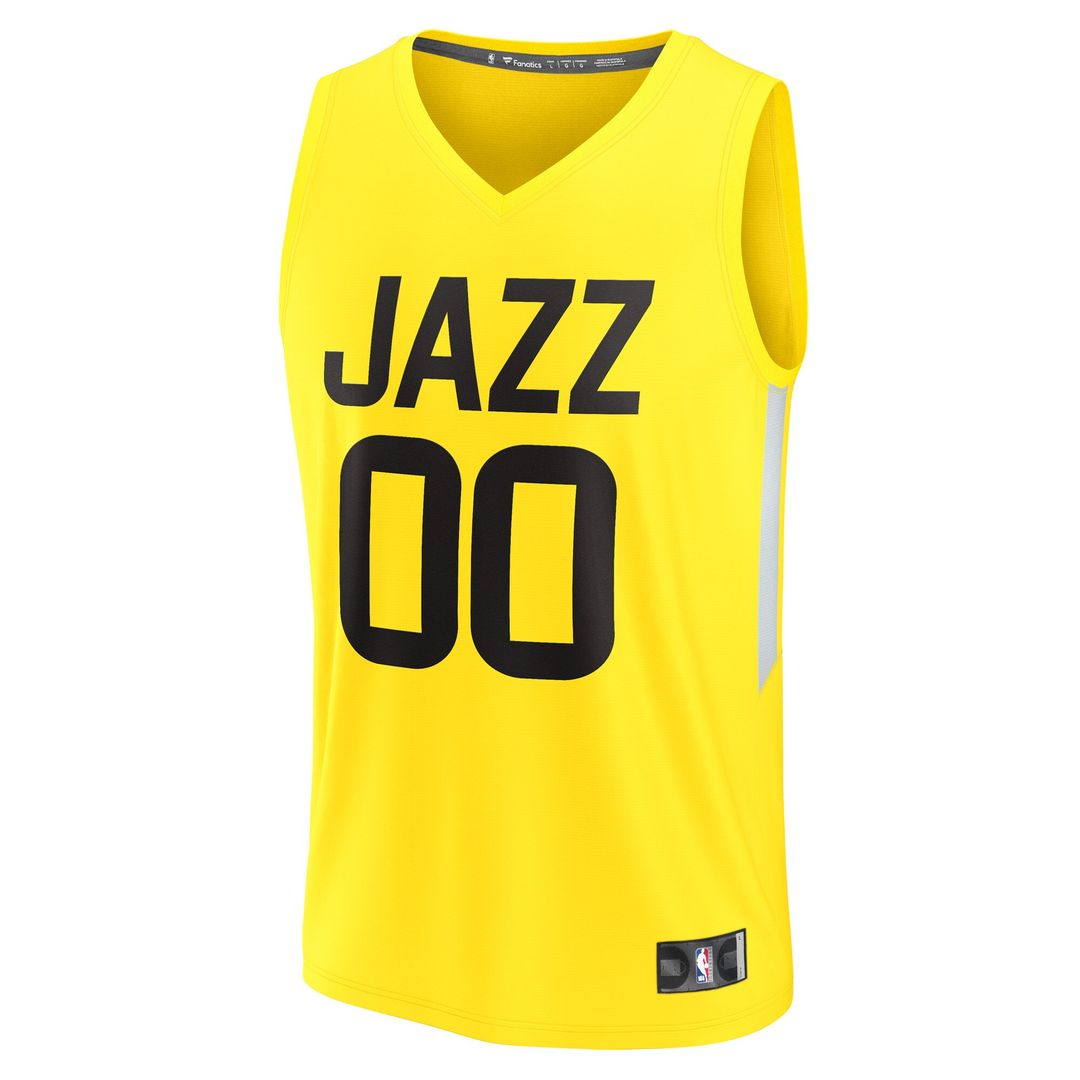 Utah Jazz Fanatics Youth Fast Break Replica Custom Jersey - Icon Edition - Yellow Team Jersey Sports Fan Apparel