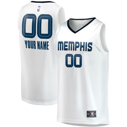 Memphis Grizzlies Fanatics Youth Fast Break Replica Custom Jersey - Association Edition - White Team Jersey Sports Fan Apparel
