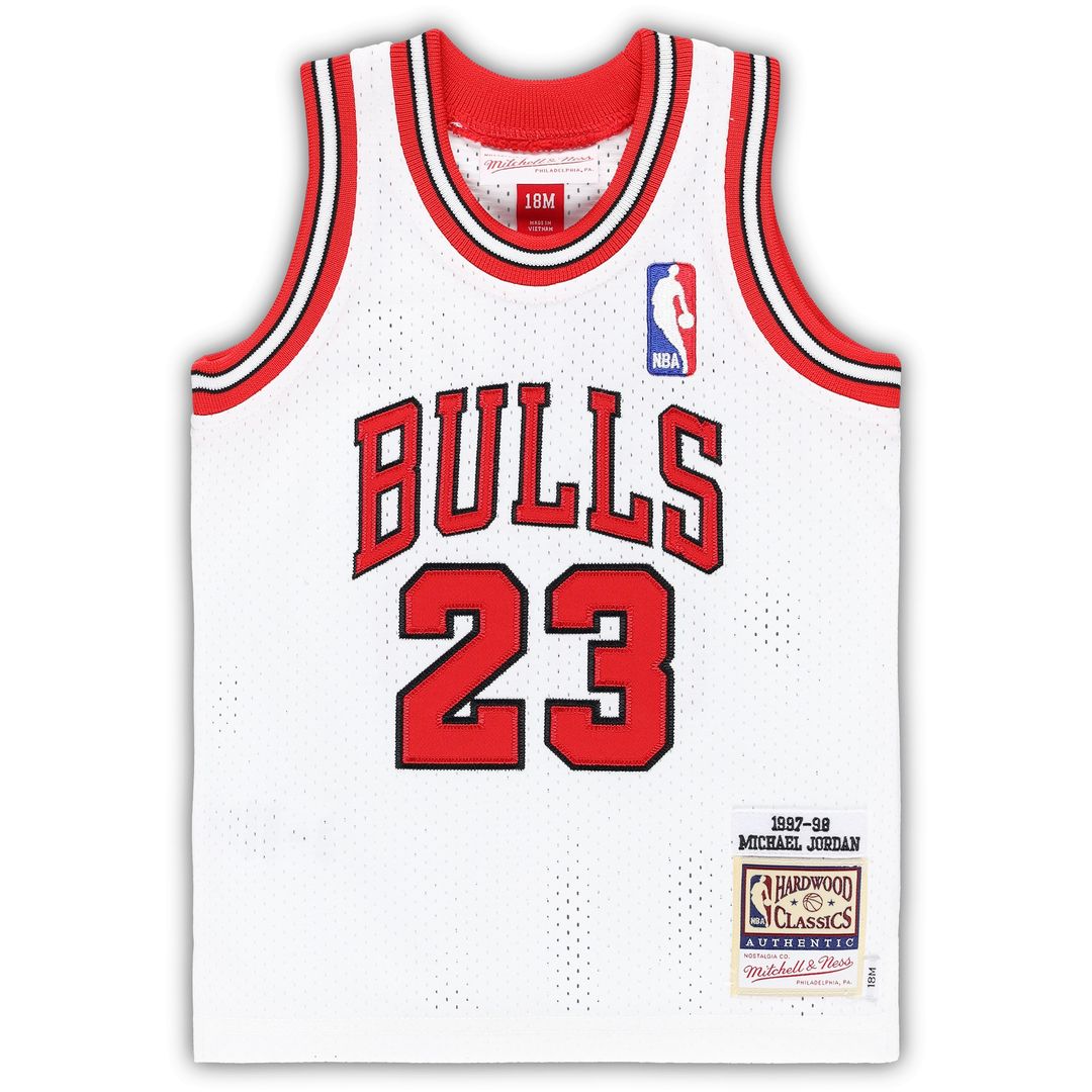 Chicago Bulls Michael Jordan Mitchell & Ness Infant 1997/98 Hardwood Classics Authentic Jersey - White Team Jersey Sports Fan Apparel