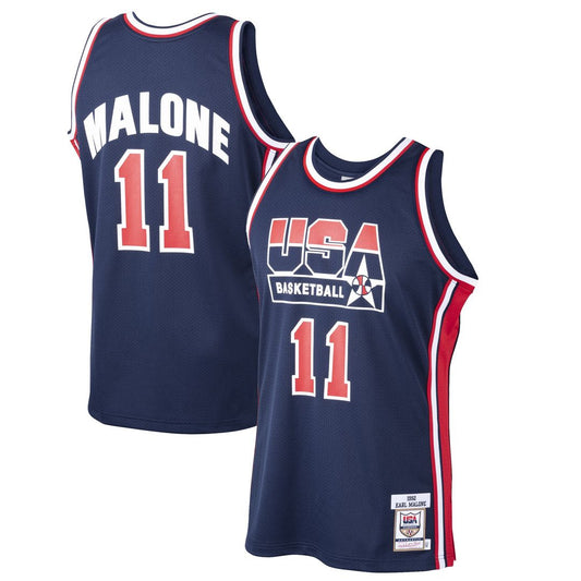 Karl Malone USA Basketball Mitchell & Ness 1992 Dream Team Authentic Jersey - Navy Team Jersey Sports Fan Apparel
