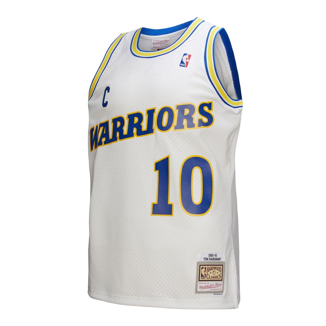 Golden State Warriors Tim Hardaway Mitchell & Ness Hardwood Classics 1990/91 Swingman Jersey - White Team Jersey Sports Fan Apparel