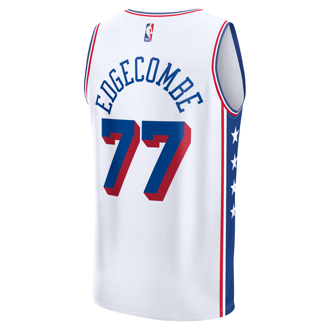 Philadelphia 76ers VJ Edgecombe Fanatics Fast Break Replica Jersey - White - Association Edition Team Jersey Sports Fan Apparel