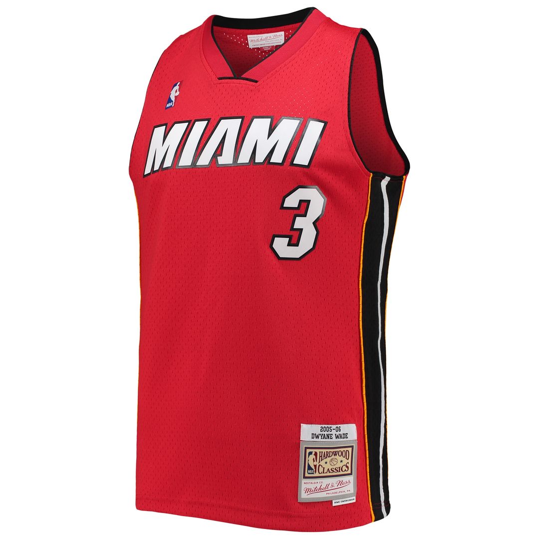 Miami Heat Dwyane Wade Mitchell & Ness Hardwood Classics Swingman Jersey - Red Team Jersey Sports Fan Apparel