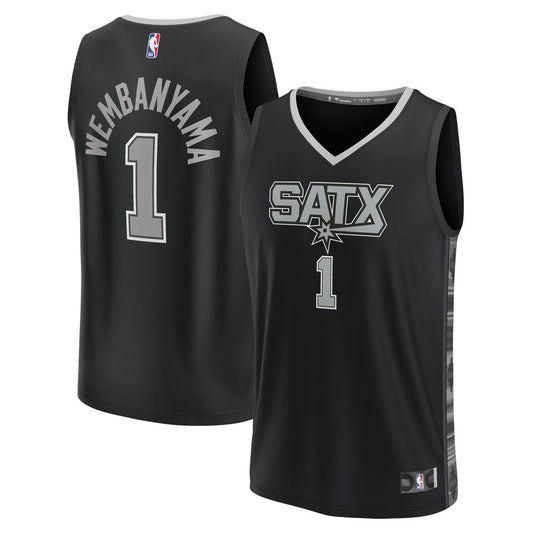 San Antonio Spurs Victor Wembanyama Fanatics Fast Break Player Jersey - Statement Edition - Black Team Jersey Sports Fan Apparel