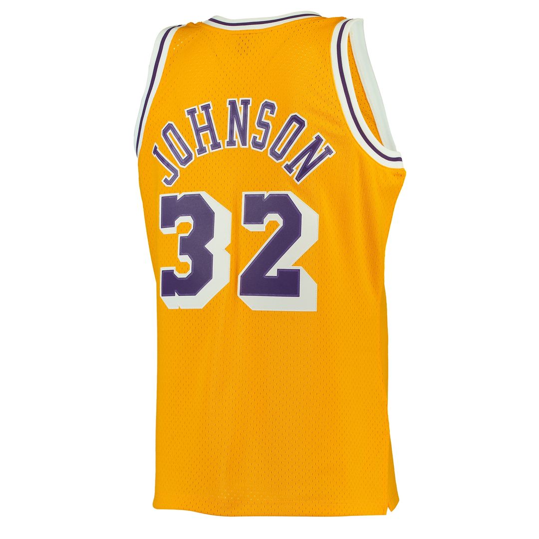 Los Angeles Lakers Magic Johnson Mitchell & Ness 1984/85 Hardwood Classics Swingman Jersey - Purple Team Jersey Sports Fan Apparel