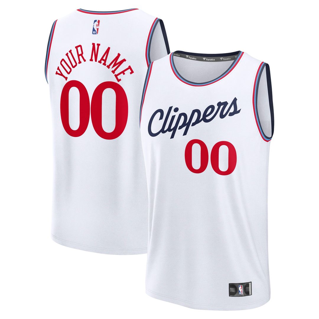 LA Clippers Fanatics Youth Fast Break Custom Replica Jersey - Navy - Icon Edition Team Jersey Sports Fan Apparel