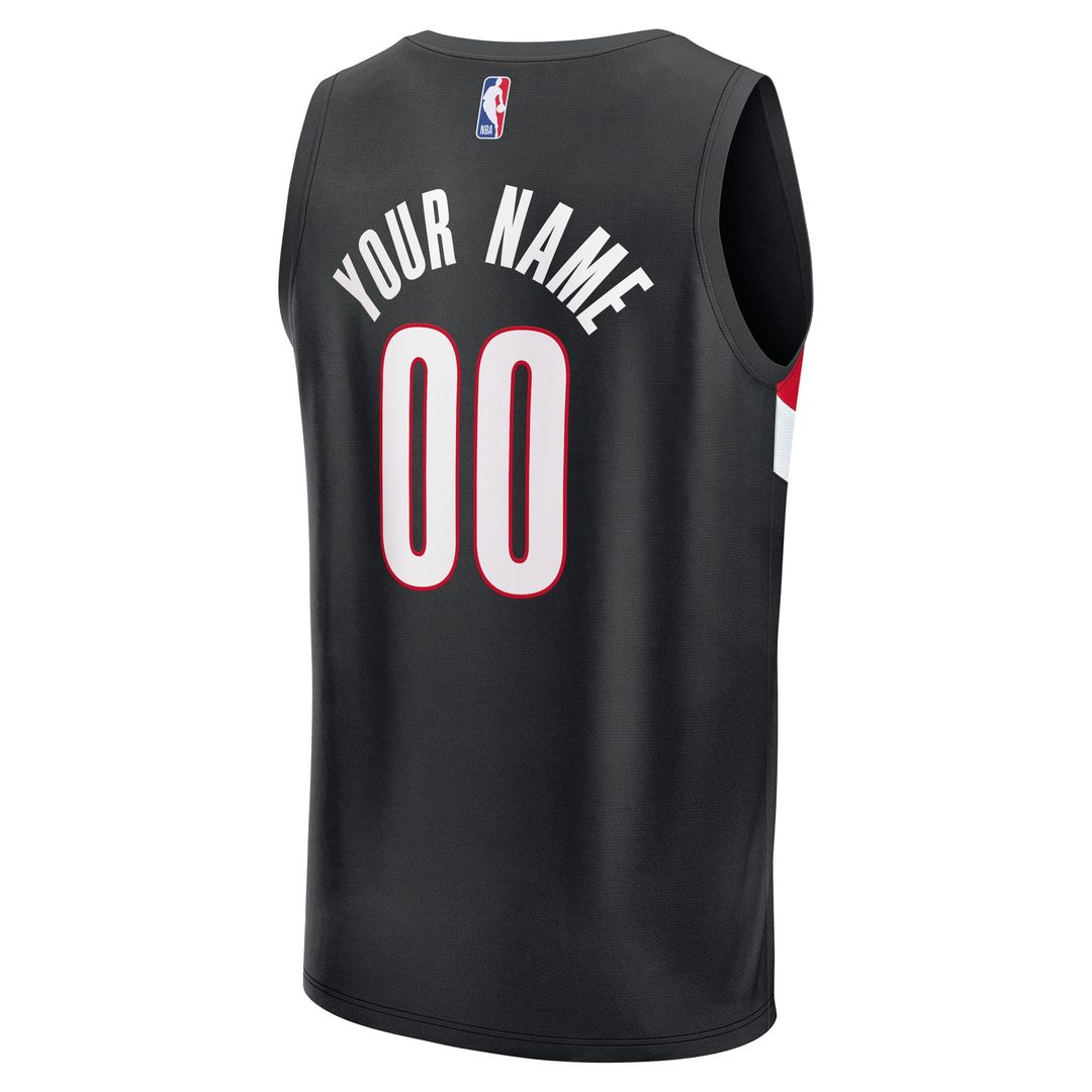 Portland Trail Blazers Fanatics Fast Break Replica Custom Jersey - Icon Edition - Black Team Jersey Sports Fan Apparel