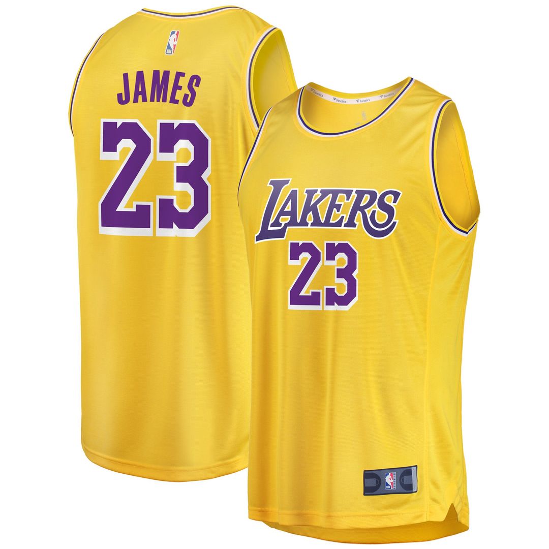 Los Angeles Lakers LeBron James Fanatics Big & Tall Fast Break Player Jersey - Gold - Icon Edition Team Jersey Sports Fan Apparel