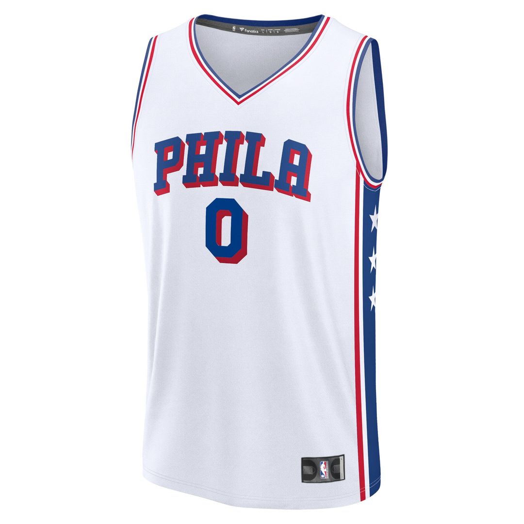 Philadelphia 76ers Tyrese Maxey Fanatics Fast Break Replica Player Jersey - Association Edition - White Team Jersey Sports Fan Apparel