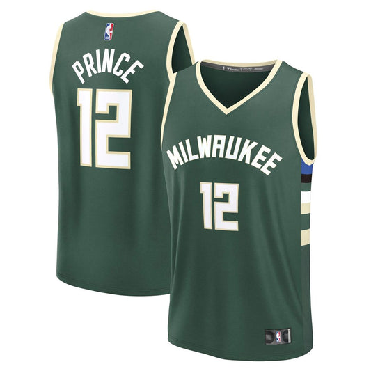 Milwaukee Bucks Taurean Prince Fanatics Fast Break Replica Player Jersey - Icon Edition - Hunter Green Team Jersey Sports Fan Apparel