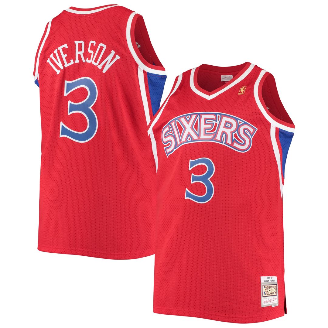Philadelphia 76ers Allen Iverson Mitchell & Ness 1996/97 Big & Tall Hardwood Classics Swingman Jersey - Royal Team Jersey Sports Fan Apparel