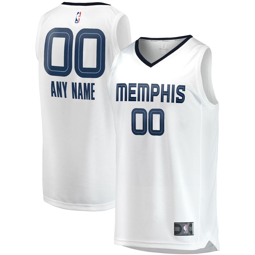 Memphis Grizzlies Fanatics Fast Break Custom Replica Jersey - Association Edition - White Team Jersey Sports Fan Apparel