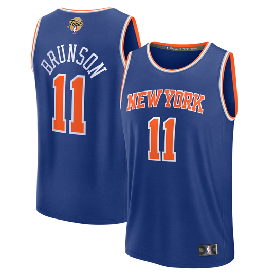 New York Knicks Jalen Brunson Fanatics Youth 2026 NBA Finals Patch Fast Break Jersey - Blue - Icon Edition Team Jersey Sports Fan Apparel