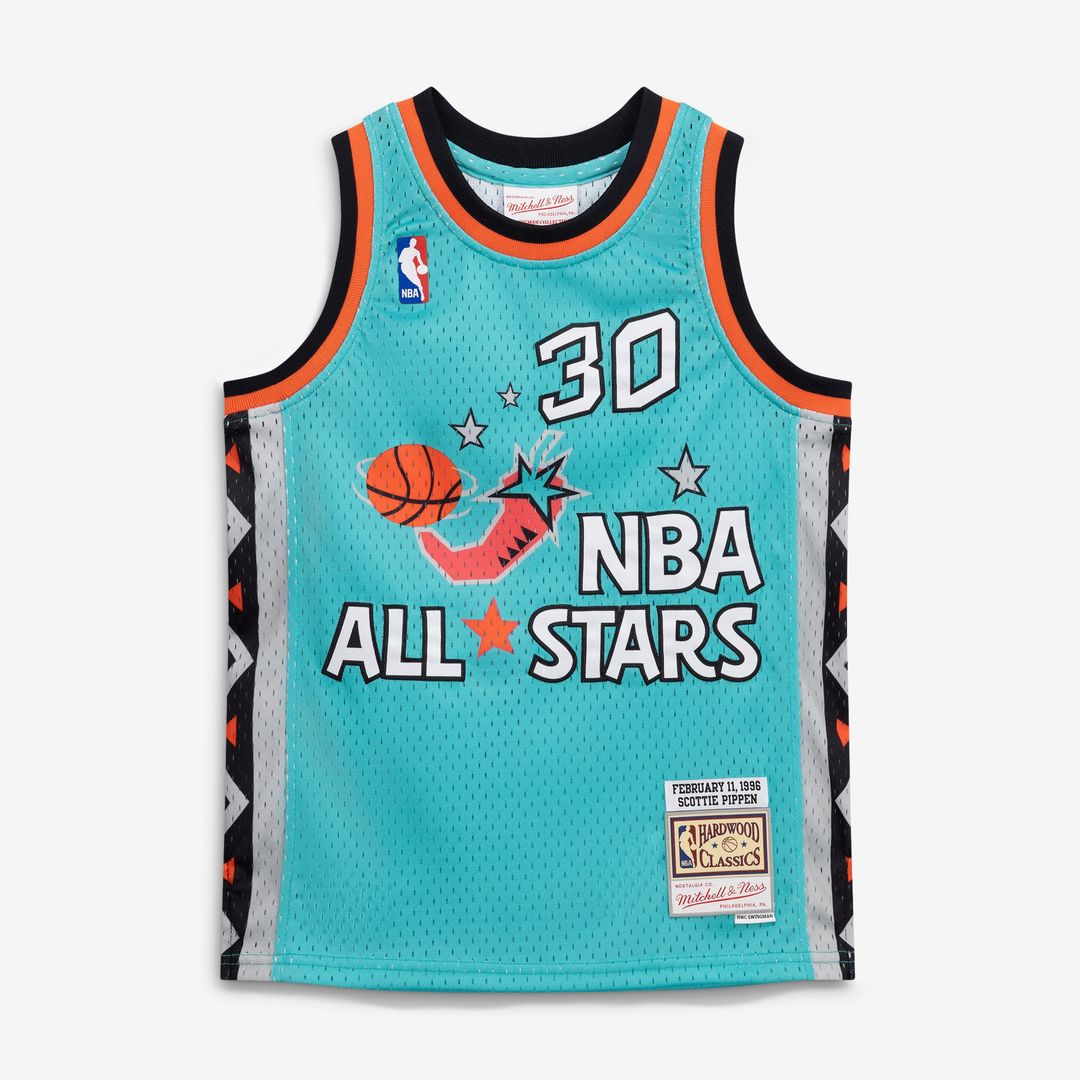 Scottie Pippen 1996 NBA All - Star Game Mitchell & Ness Youth Hardwood Classics Swingman Jersey - Teal Team Jersey Sports Fan Apparel