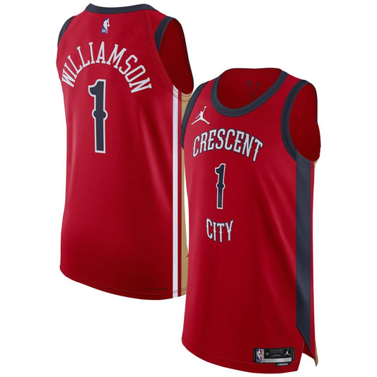 New Orleans Pelicans Zion Williamson Jordan Brand Authentic Jersey - Statement Edition - Red Team Jersey Sports Fan Apparel
