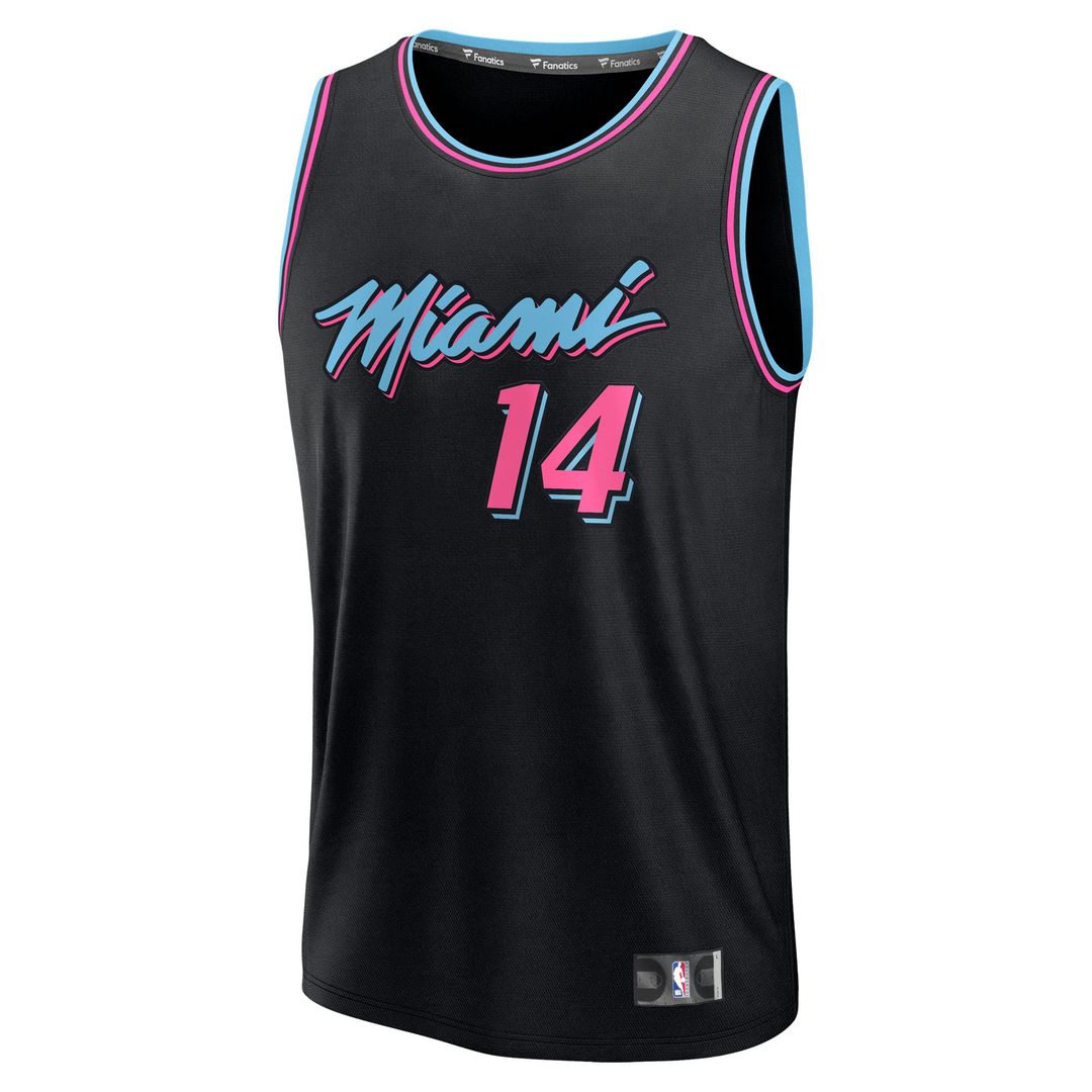 Miami Heat Tyler Herro Fanatics 2025/26 City Edition Fast Break Jersey - Black Team Jersey Sports Fan Apparel