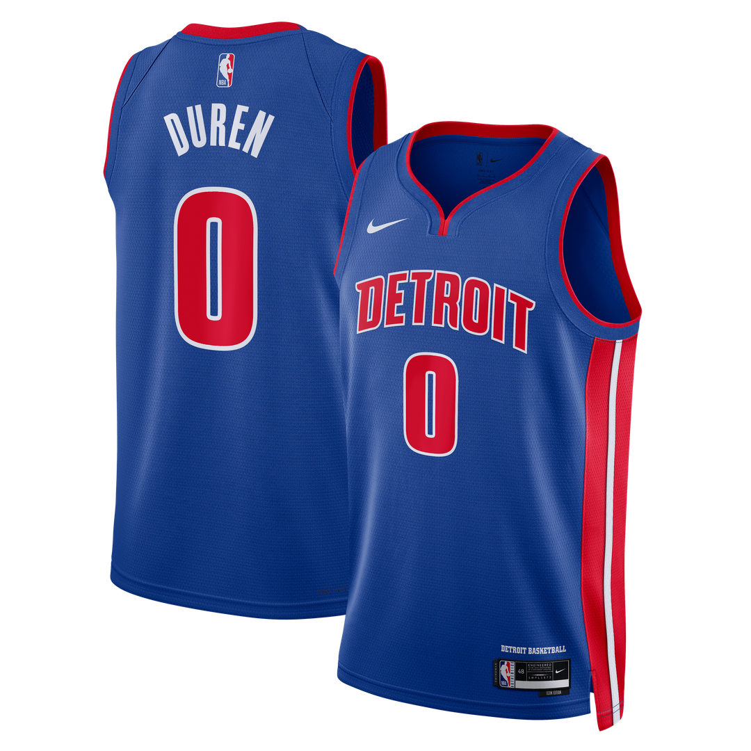 Detroit Pistons Jalen Duren Nike Unisex Swingman Jersey - Icon Edition - Blue Team Jersey Sports Fan Apparel