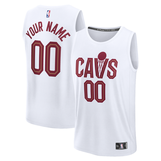 Cleveland Cavaliers Fanatics Youth Fast Break Custom Jersey - Association Edition - White Team Jersey Sports Fan Apparel