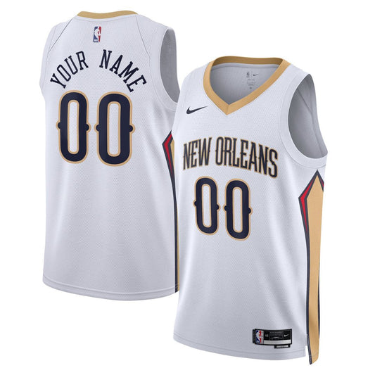 New Orleans Pelicans Nike Unisex Swingman Custom Jersey White - Association Edition Team Jersey Sports Fan Apparel