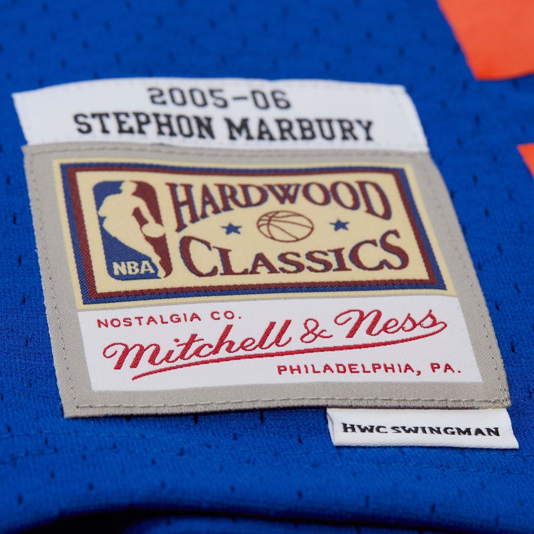 New York Knicks Stephon Marbury Mitchell & Ness 2005/06 Hardwood Classics Swingman Jersey - Blue Team Jersey Sports Fan Apparel