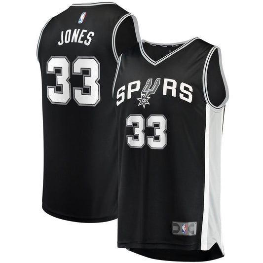 San Antonio Spurs Tre Jones Fanatics Fast Break Replica Jersey - Icon Edition - Black Team Jersey Sports Fan Apparel