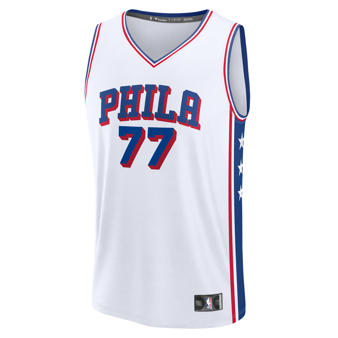 Philadelphia 76ers VJ Edgecombe Fanatics Fast Break Replica Jersey - White - Association Edition Team Jersey Sports Fan Apparel