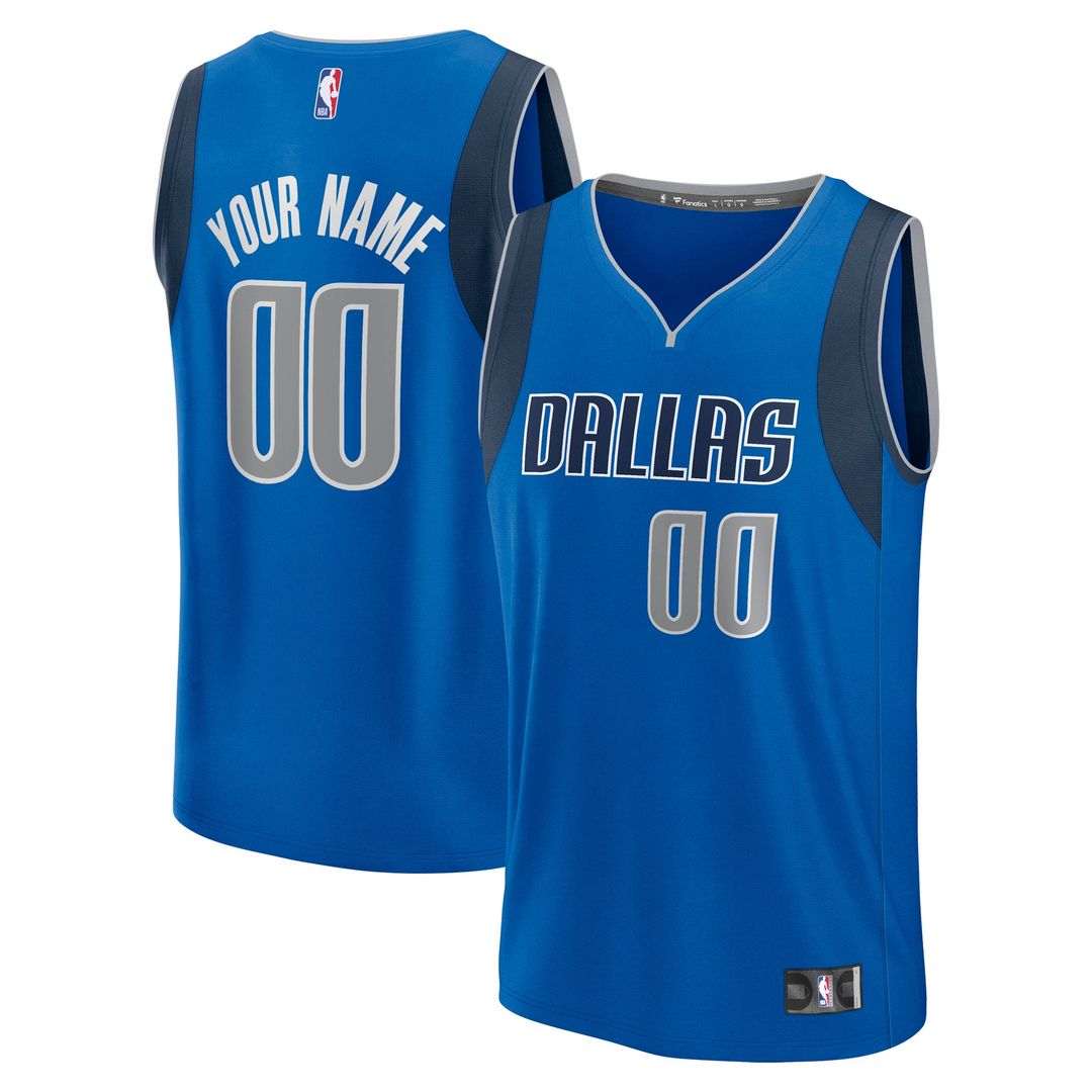 Dallas Mavericks Fanatics Fast Break Custom Jersey - Icon Edition - Blue Team Jersey Sports Fan Apparel