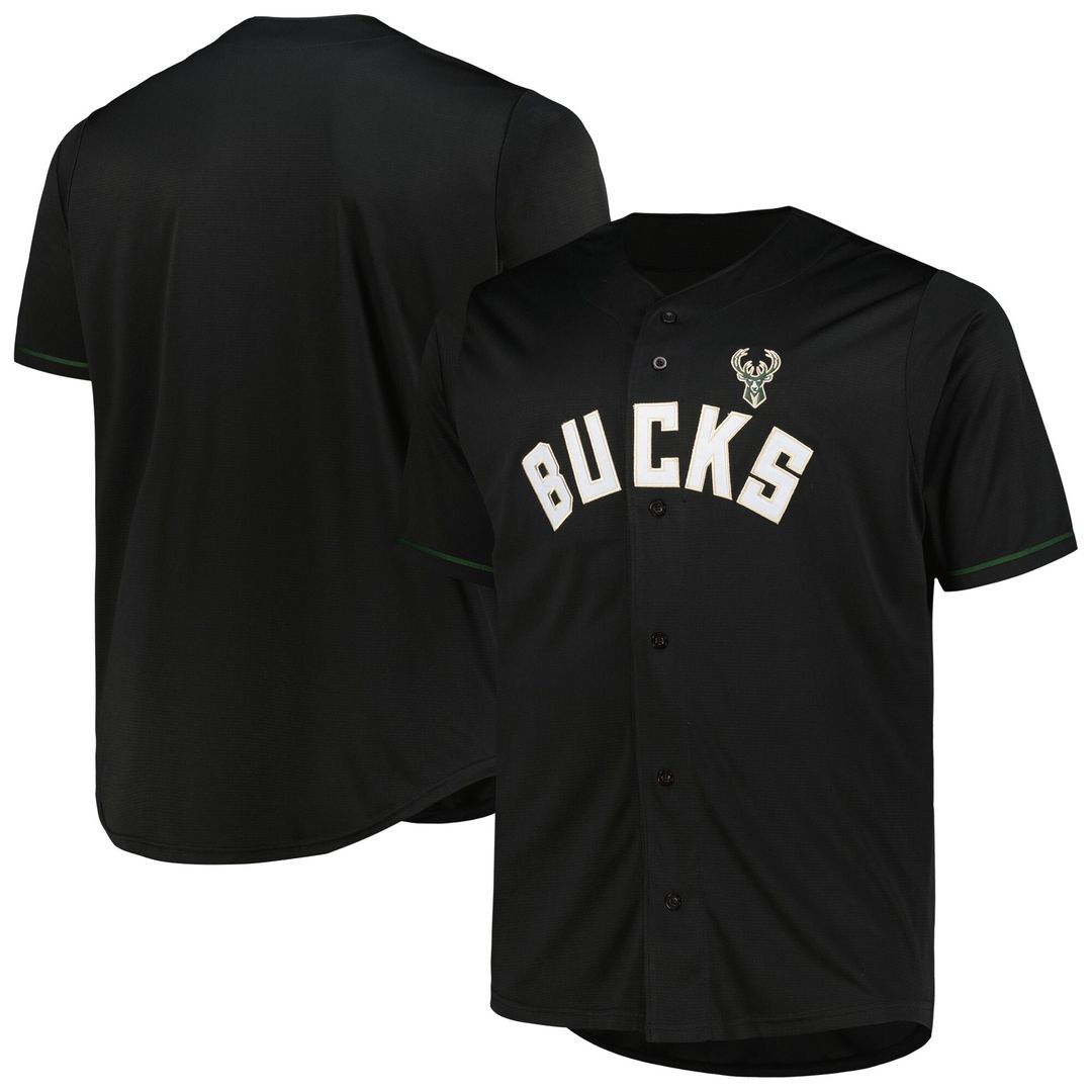 Milwaukee Bucks Profile Big & Tall Pop Jersey - Black Team Jersey Sports Fan Apparel