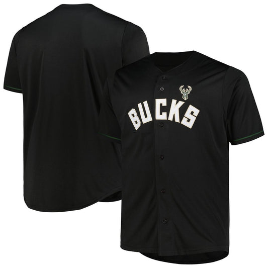 Milwaukee Bucks Profile Big & Tall Pop Jersey - Black Team Jersey Sports Fan Apparel