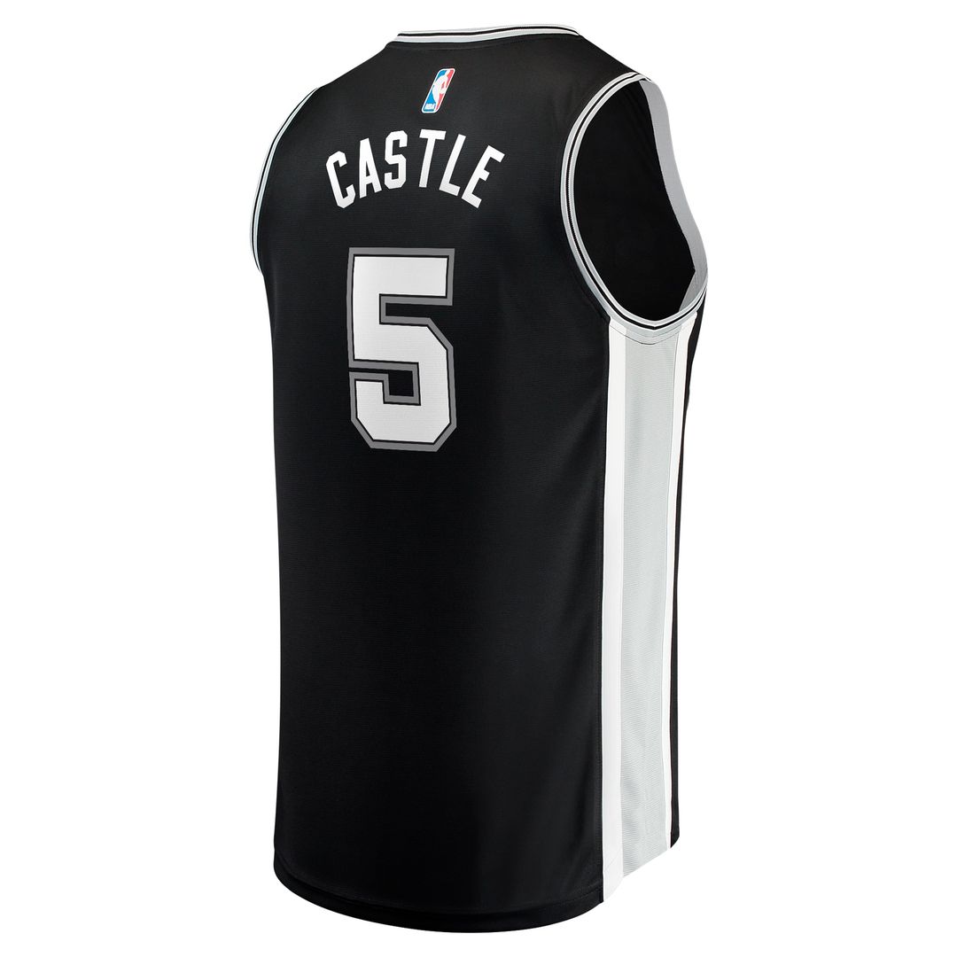 San Antonio Spurs Stephon Castle Fanatics 2024 NBA Draft Fast Break Player Jersey - Icon Edition - Black Team Jersey Sports Fan Apparel