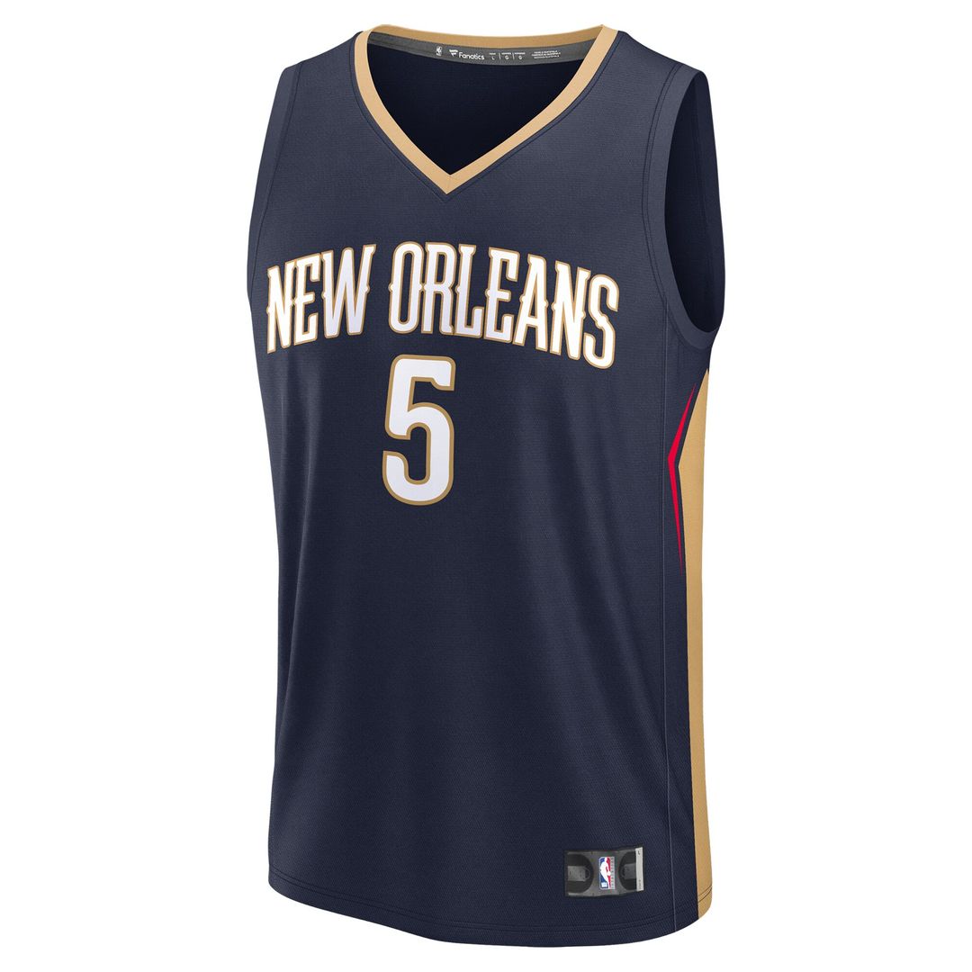 New Orleans Pelicans Dejounte Murray Fanatics Fast Break Replica Player Jersey - Icon Edition - Navy Team Jersey Sports Fan Apparel