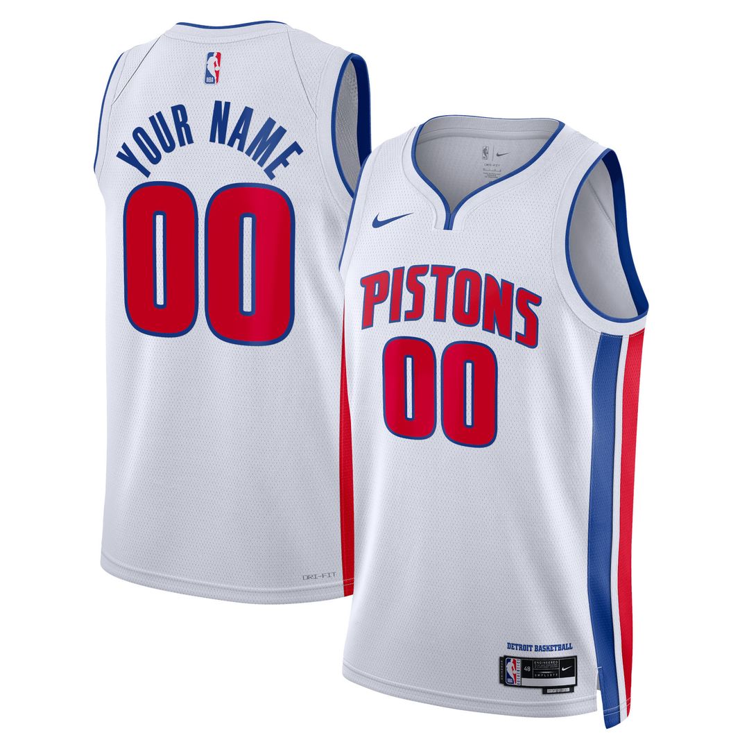Detroit Pistons Nike Unisex Swingman Custom Jersey White - Association Edition Team Jersey Sports Fan Apparel