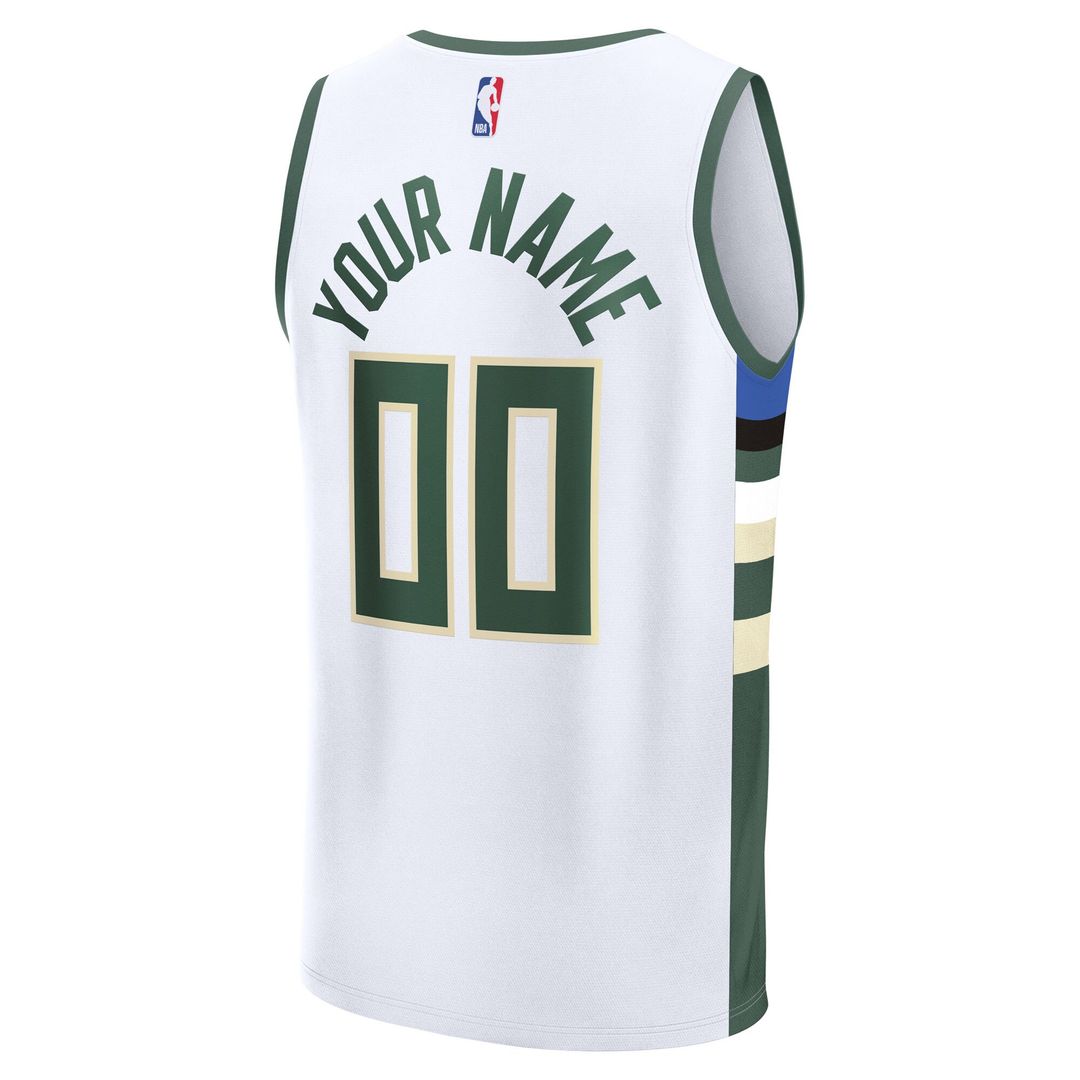 Milwaukee Bucks Fanatics Youth Fast Break Custom Replica Jersey - Green - Icon Edition Team Jersey Sports Fan Apparel