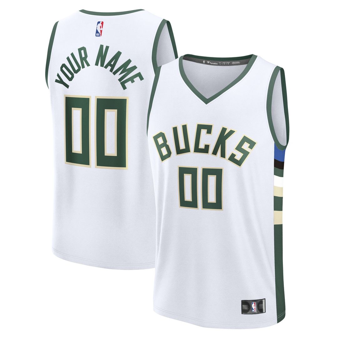 Milwaukee Bucks Fanatics Fast Break Custom Jersey - Icon Edition - Green Team Jersey Sports Fan Apparel