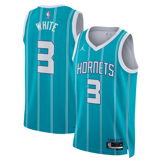 Charlotte Hornets Coby White Jordan Brand Unisex Swingman Jersey - Icon Edition - Teal Team Jersey Sports Fan Apparel