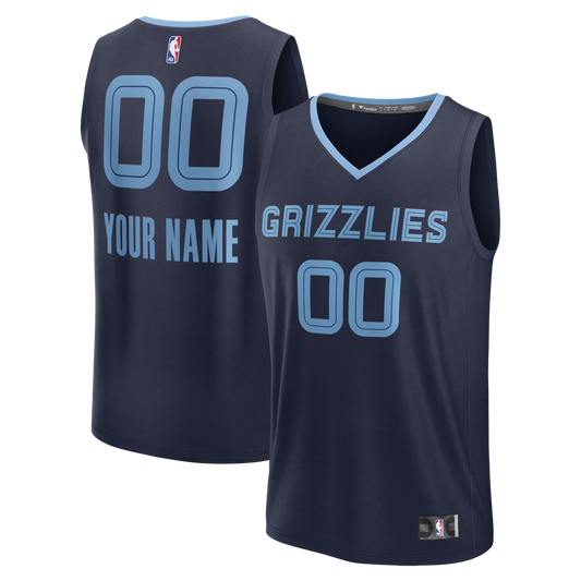 Memphis Grizzlies Fanatics Youth Fast Break Custom Jersey - Icon Edition - Navy Team Jersey Sports Fan Apparel