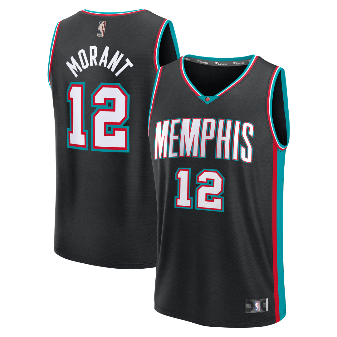 Memphis Grizzlies Ja Morant Fanatics Fast Break Jersey - Classic Edition - Black Team Jersey Sports Fan Apparel