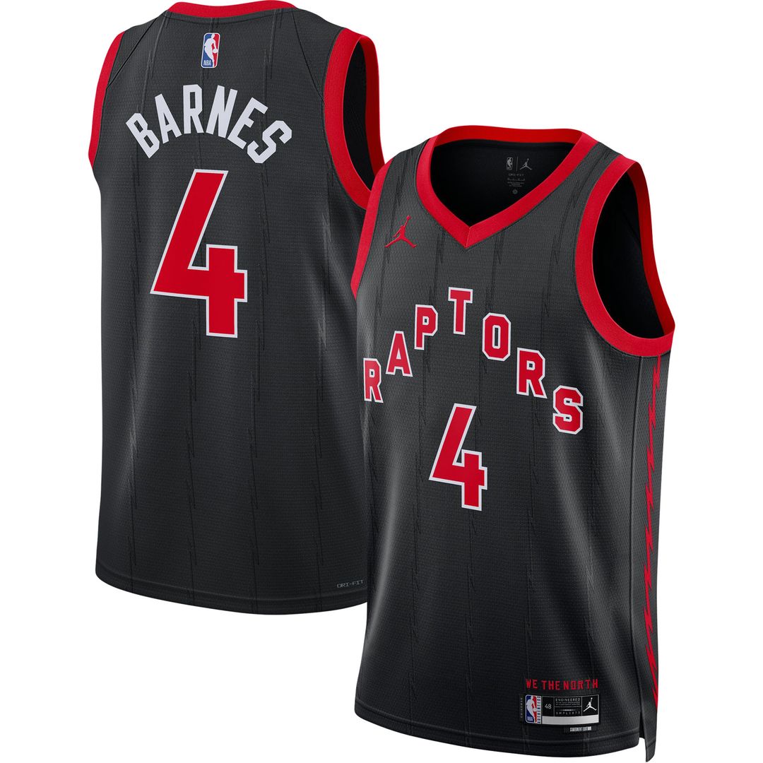 Toronto Raptors Scottie Barnes Jordan Brand Unisex Swingman Jersey - Statement Edition - Black Team Jersey Sports Fan Apparel