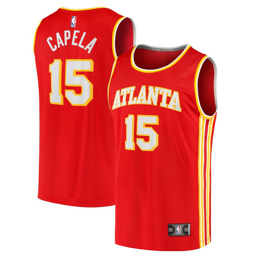 Atlanta Hawks Clint Capela Fanatics 2021/22 Fast Break Replica Jersey - Icon Edition - Red Team Jersey Sports Fan Apparel