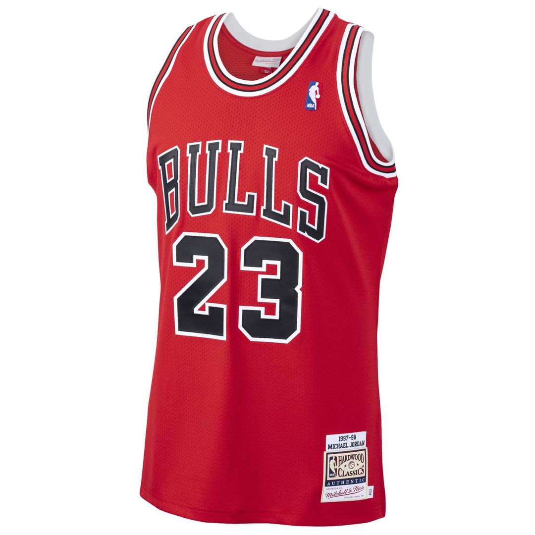 Chicago Bulls Michael Jordan Mitchell & Ness 1997/98 Hardwood Classics Authentic Jersey - Scarlet Team Jersey Sports Fan Apparel