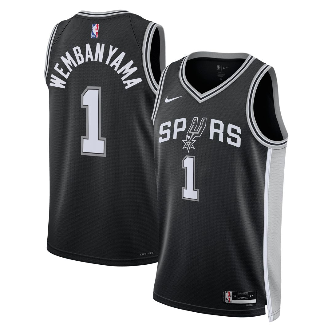 San Antonio Spurs Victor Wembanyama Nike Unisex Swingman Jersey - Icon Edition - Black Team Jersey Sports Fan Apparel