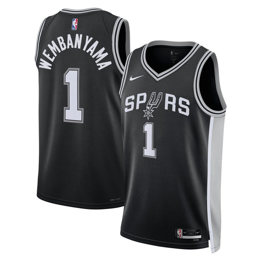 San Antonio Spurs Victor Wembanyama Nike Unisex Swingman Jersey - Icon Edition - Black Team Jersey Sports Fan Apparel